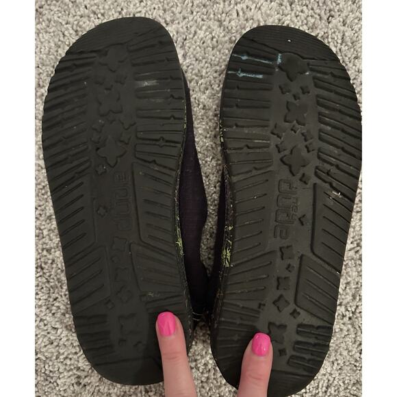 Hey Dude Shoes Wendy Glo Youth Size Y3-L4 Neon Paint‎ Splatter Loafers Black - Picture 7 of 8